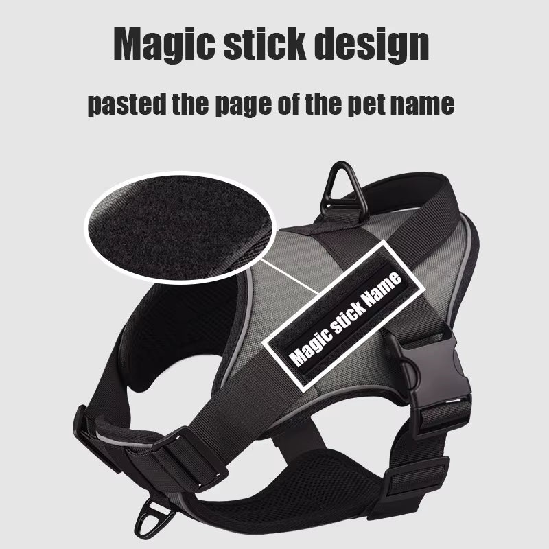 Dog Harness NO PULL Reflective Breathable Adjustable Pet Harness for Dog Vest Pasted Outdoor Walking Dog Collar Strap