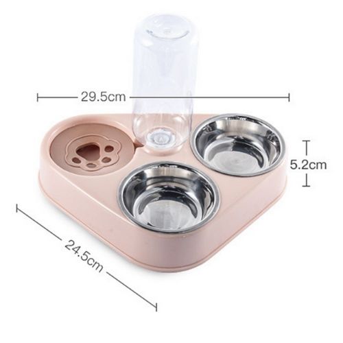 Pet Food Bowls 3 in 1 Stainless Steel