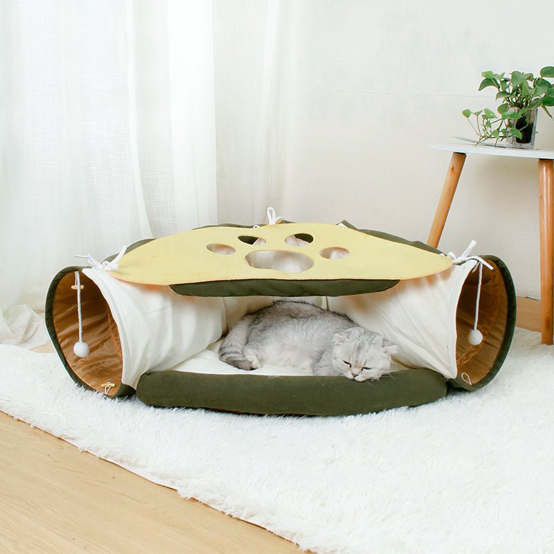 Pet Cats Tunnel Toy Interactive Play Toy with Cozy Bed - LitteristaCat tunnelMy StoreLitterista