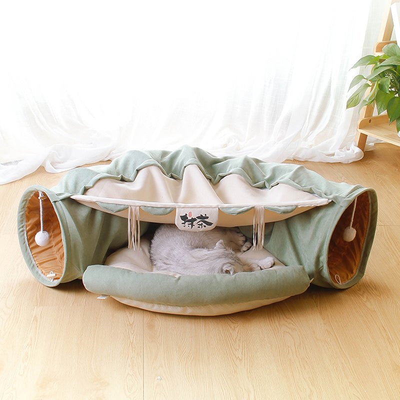 Pet Cats Tunnel Toy Interactive Play Toy with Cozy Bed - LitteristaCat tunnelMy StoreLitterista