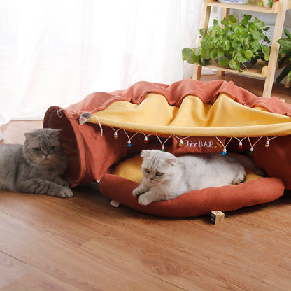 Pet Cats Tunnel Toy Interactive Play Toy with Cozy Bed - LitteristaCat tunnelMy StoreLitterista