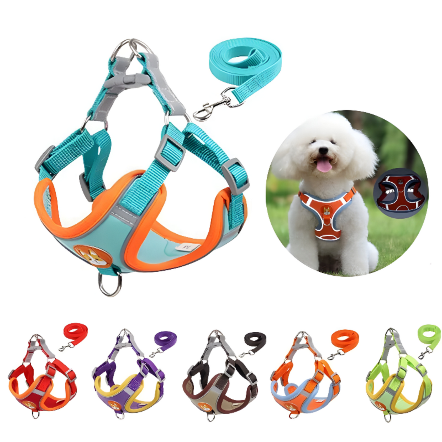 cat harness with a breathable mesh design for comfort and durability"