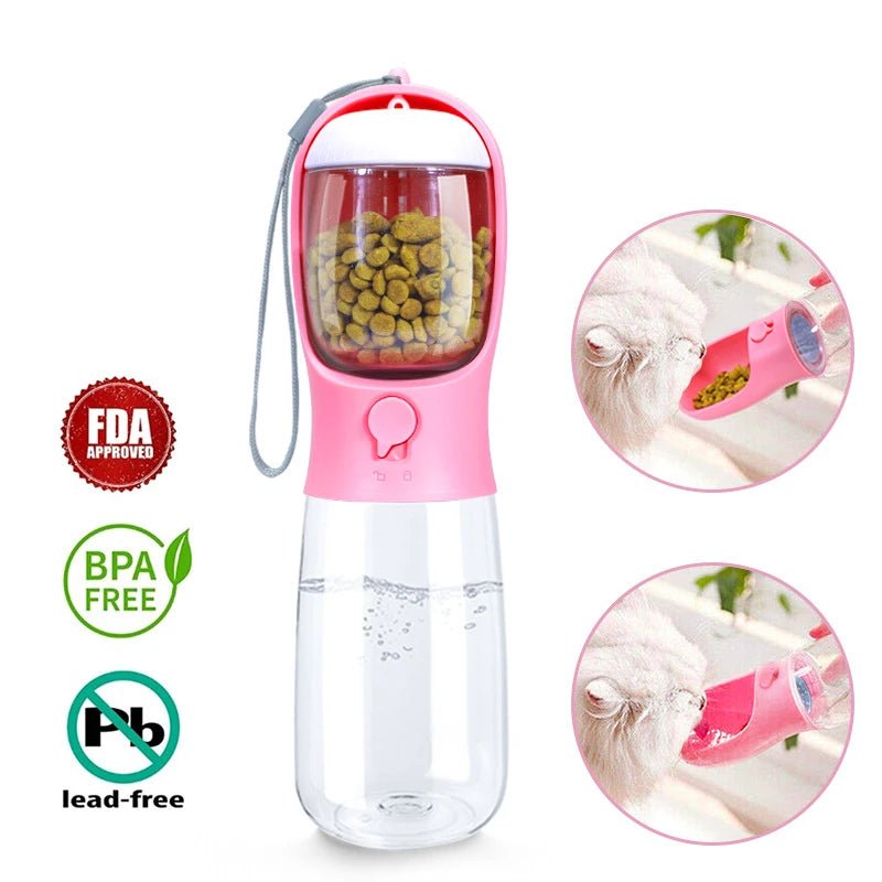 Portable Water Bottle For Dogs with Food Container - LitteristaCat FeederMy StoreLitterista